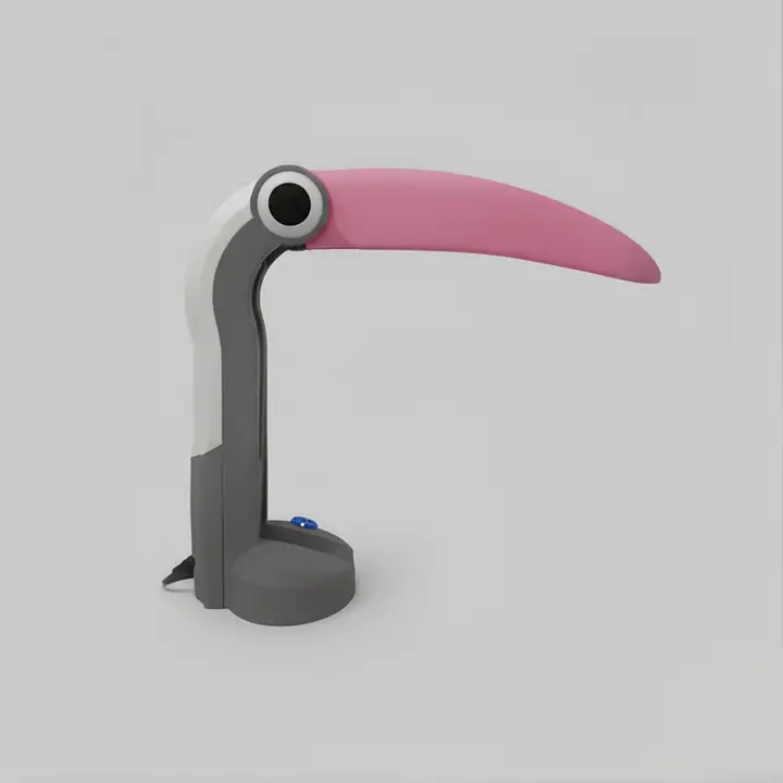 Toucan Lamp Grey + Pink